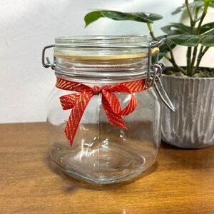 Vintage Vetri Di Fidenza 3/4 Liters Rare Glass Jar with Bail Lid from Italy